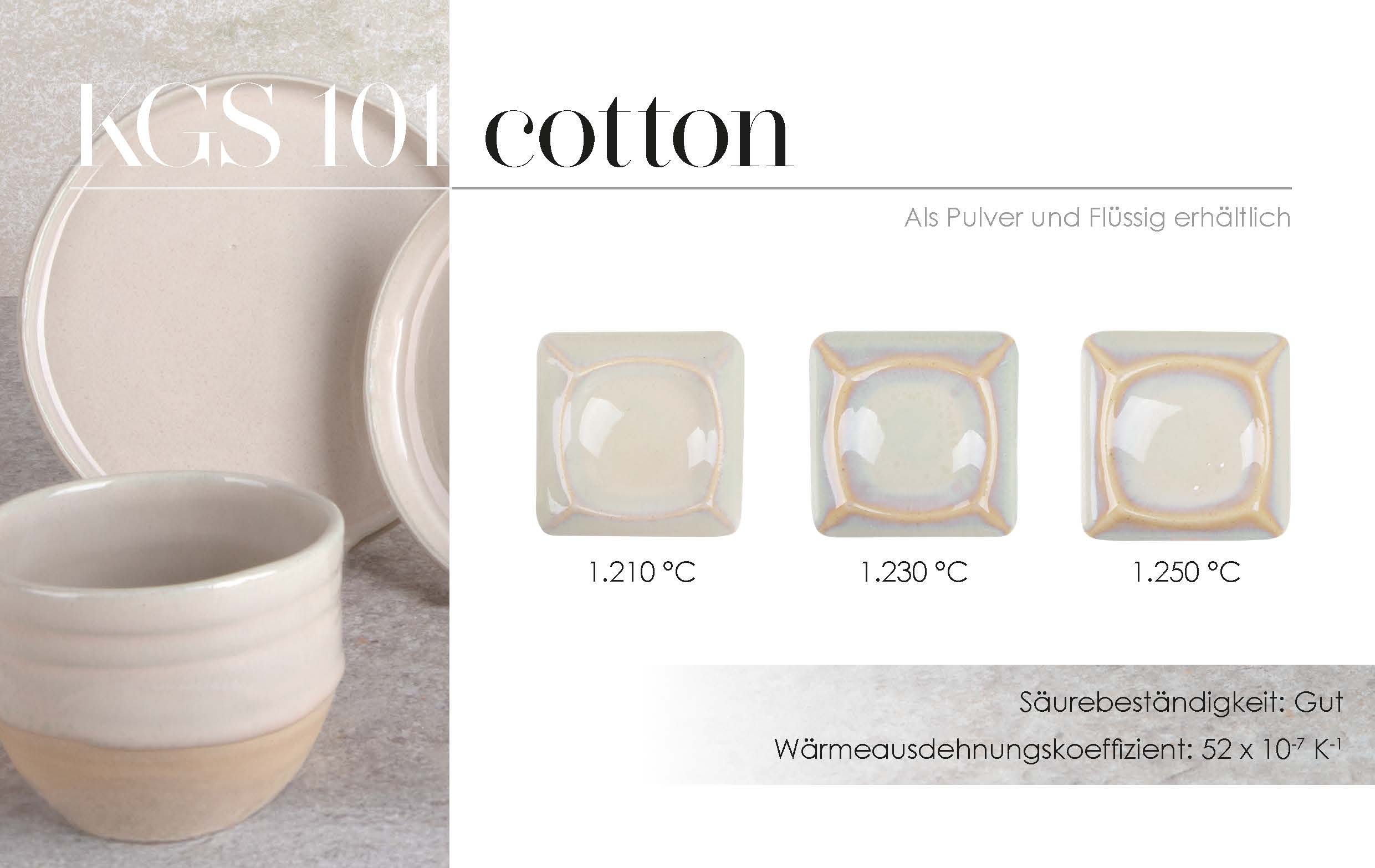 Steinzeugglasur KGS 101 - cotton